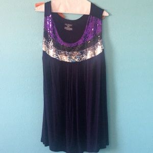 Lane Bryant purple dressy tank with sequins